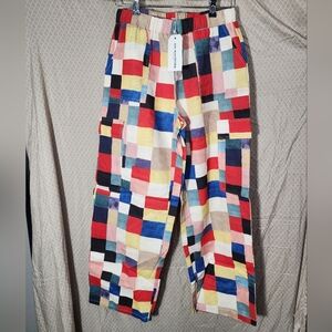 NWT sm wardrobe New York Crazy Clash Colorful Patchwork Wide Leg Women's Medium